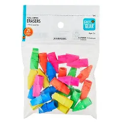 ERASERS TOPPERS ASSORTED COLORS PEN & GEAR