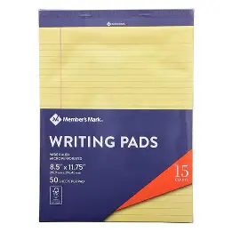 WRITING PAD/ NOTEPAD LEGAL YELLOW MEMBER'S MARK