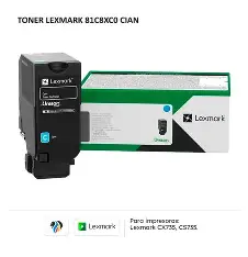 TONER 81C8XC0 CYAN 16.2K PAGES LEXMARK