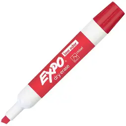 MARKER RED DRY ERASE CHISEL TIP EXPO