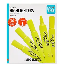 HIGHLIGHTER YELLOW CHISEL TIP POCKET HIGHLIGHTERS, 36 COUNT(SINGLE) PEN & GEAR