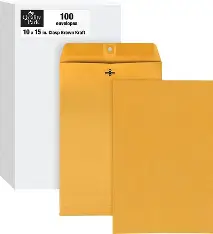 ENVELOPE BROWN 10" x 15" CLASP 100 COUNT KRAFT QUALITY PARK (BOX!)