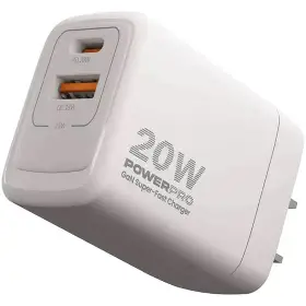 WALL FAST CHARGER GaN 20W DUAL PORT TYPE A & C PW5063WT (ELT) UNNO TEKNO