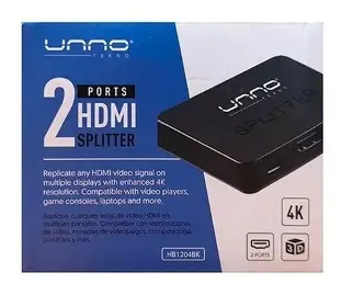 HDMI SPLITTER 2 PORTS (FEMALE) UNNO TEKNO