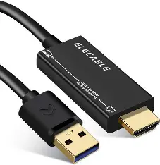 [4099] CABLE USB 3.0 TO HDMI MALE 6 FEET UNNO TEKNO