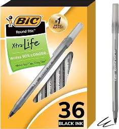 [5525] PEN BALL POINT BLACK (24CT-PACK) XTRA LIFE BIC