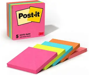 [6870] POST IT STICKY NOTES 3"X3"ASSORTED COLORS