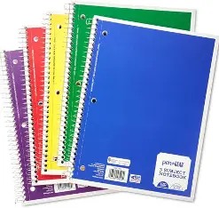 [62073] NOTEBOOK 1 SUBJECT RINGED 70 SHEET ASSORTED COLORS PEN & GEAR