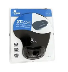 [70075 / XTA-526] MOUSE PAD BLACK 8.8"x7.6" INCHES GEL WITH WRIST SUPPORT XTECH