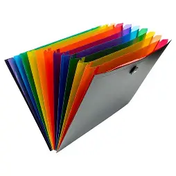 [73103] FOLDER WITH ASSORTED FILES 12 POCKET EXPANDING 9x13" BLACK JAM